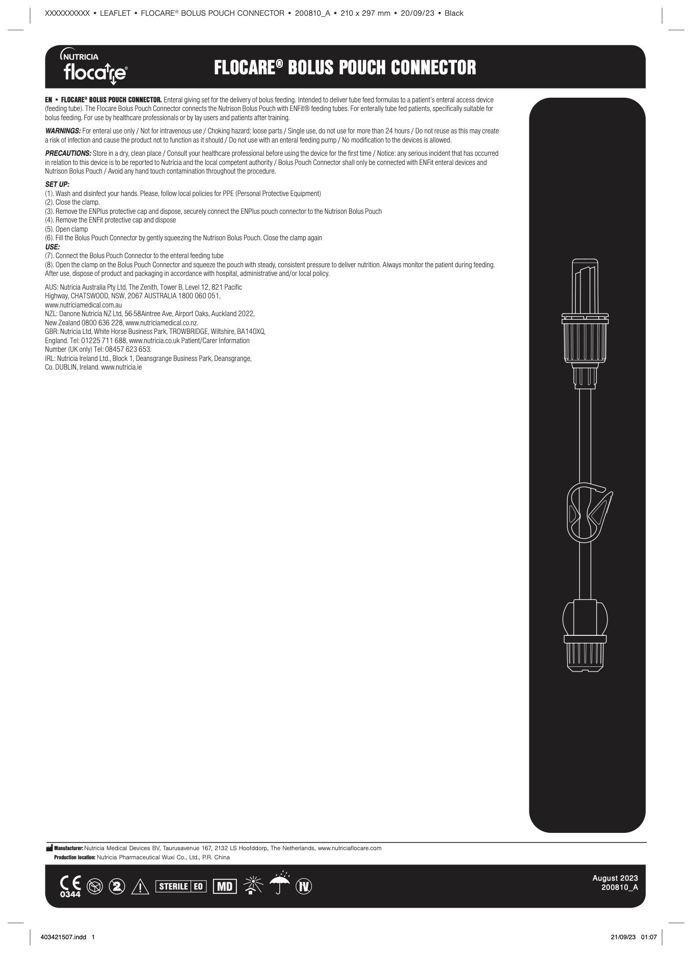 BOLUS POUCH CONNECTOR IFU cover